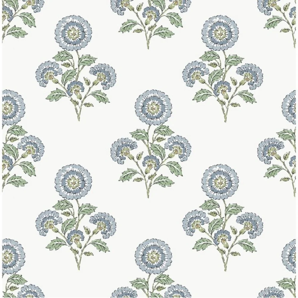 Brewster Flourish Block Print Blue and Green
Multi Peel and Stick 1pc Wallpaper - Picture 1 of 7